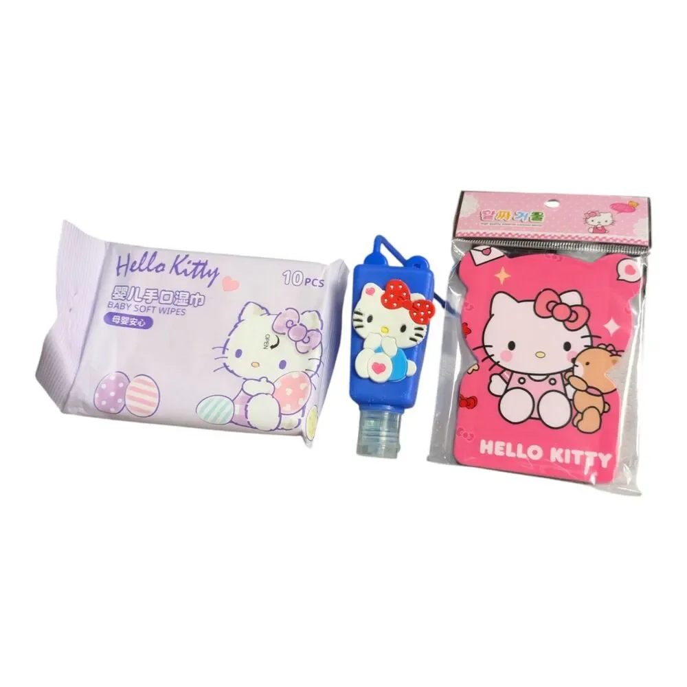 Hello Kitty Bundle Mirror + Hand Sanitizer Holder + Wipes - Picture 2 of 6